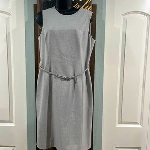 Calvin Klein, gray dress, woman’s size 8 - comes with belt. Lightly worn.